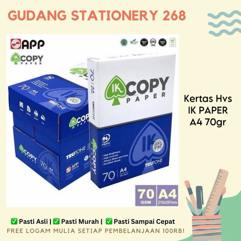 

Kertas Hvs IK COPY PAPER A4 70 gr / Kertas Copy Hvs IK PAPER a4 70 gram