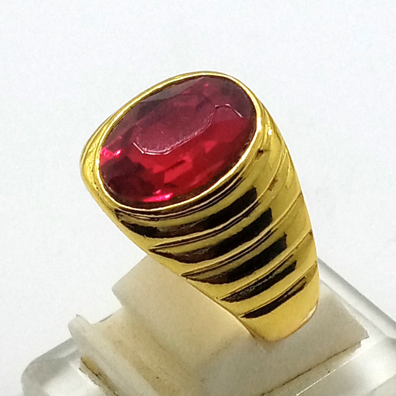 Cincin Batu Akik Diamon Kristal Merah