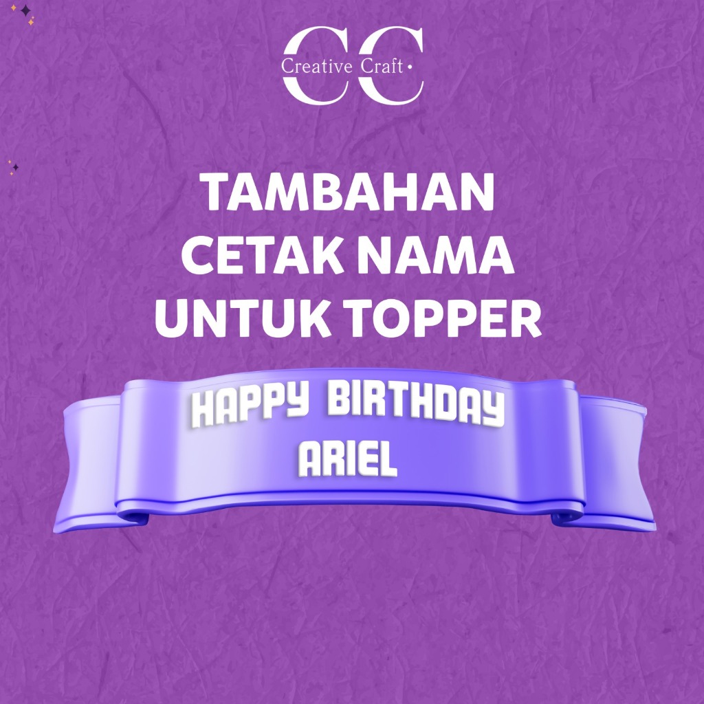 

CUSTOM NAMA TOPPER KUE / HIASAN KUE ULANG TAHUN TERMURAH !!!!