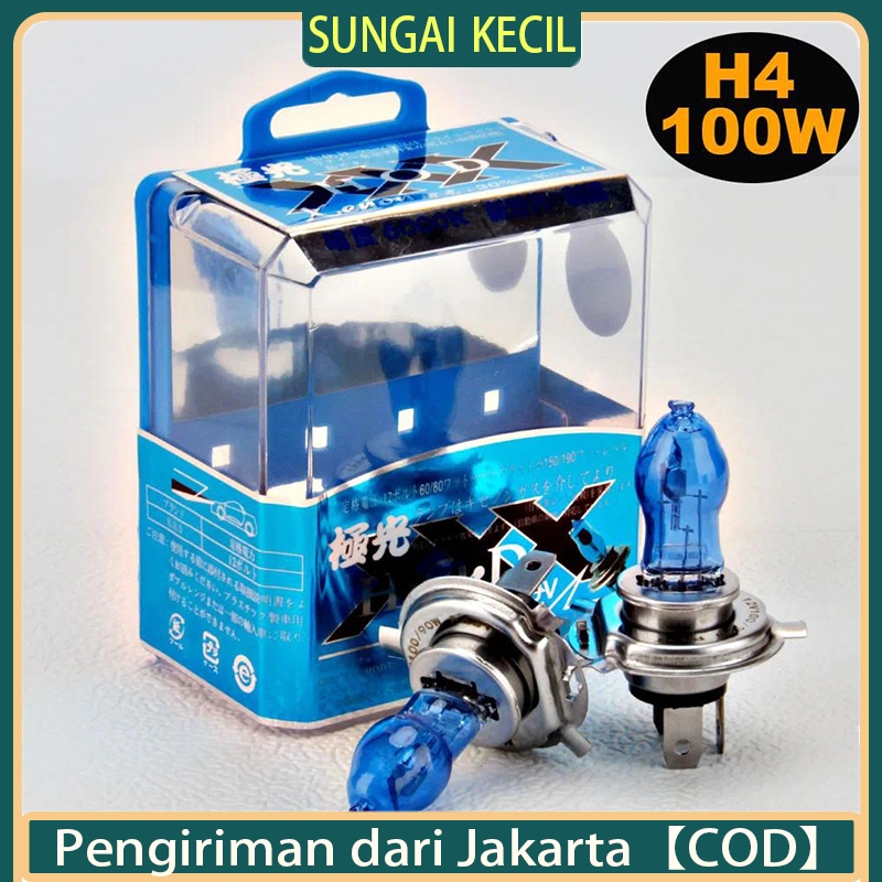 Lampu Mobil Depan H4 Xenon Halogen Super Terang 1 Pc 100/90 Watt 12 Volt Bohlam Headlight Headlamp V