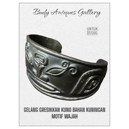 Gelang Kuno Gresikkan Bahan Kuningan Motif Wajah