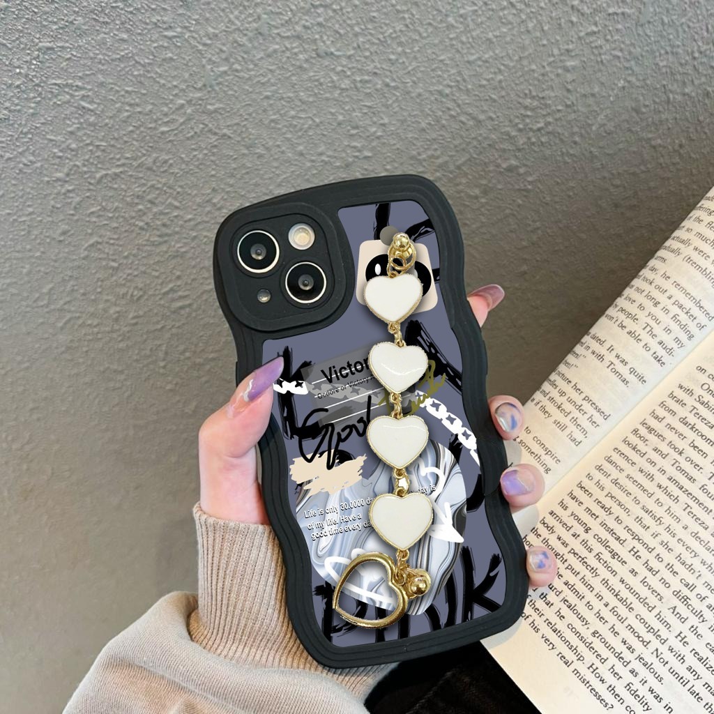 GC44 GC53 CASE CASING SOFTCASE SILIKON WAVY WAVE AESTETHIC RANTAI MUTIARA GRIP FOR IPHONE 6 6+ 7 8 P