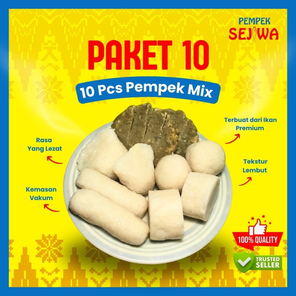 

Pempek Kecil Campur Isi 10 PREMIUM | Pempek Palembang Asli | Pempek Sejiwa Palembang