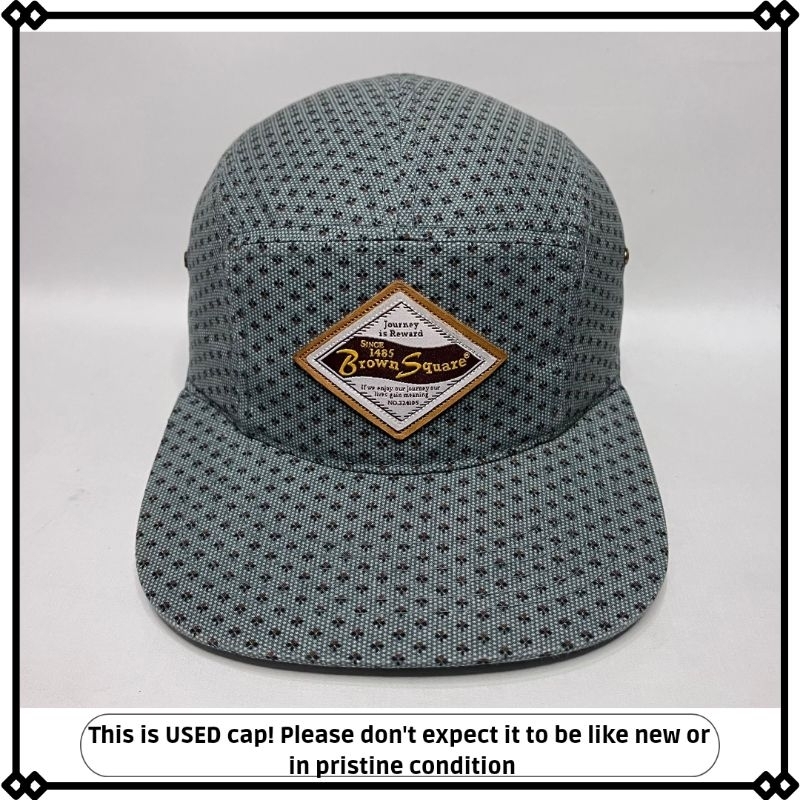 topi 5panel casual original second brown square