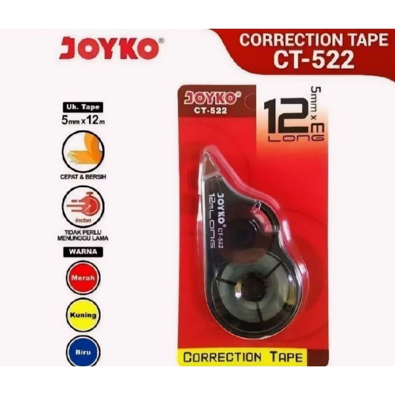 

Tipe Ex JOYKO Correction Tape CT-522 12 Meter Long