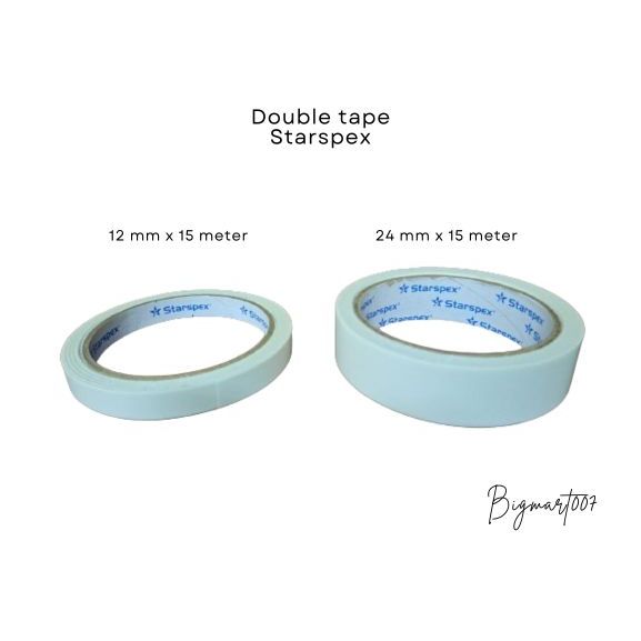 

Lakban / Double tape starspex 12 mm / 24 mm x 15 meter & 6 mm x 10 meter (1 pcs)