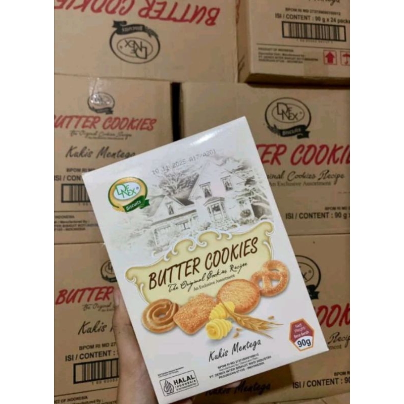 

Denex butter cookies 90 gram1 dus isi 24 pcs (harga per pc)