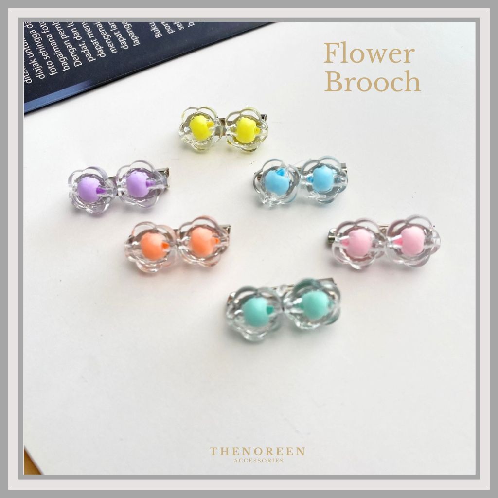 Brooch//bros cantik/ bros Kupu/bros lucu/ Bros Wanita - Bross dagu motif bunga/Bros hijab/Bros dagu 