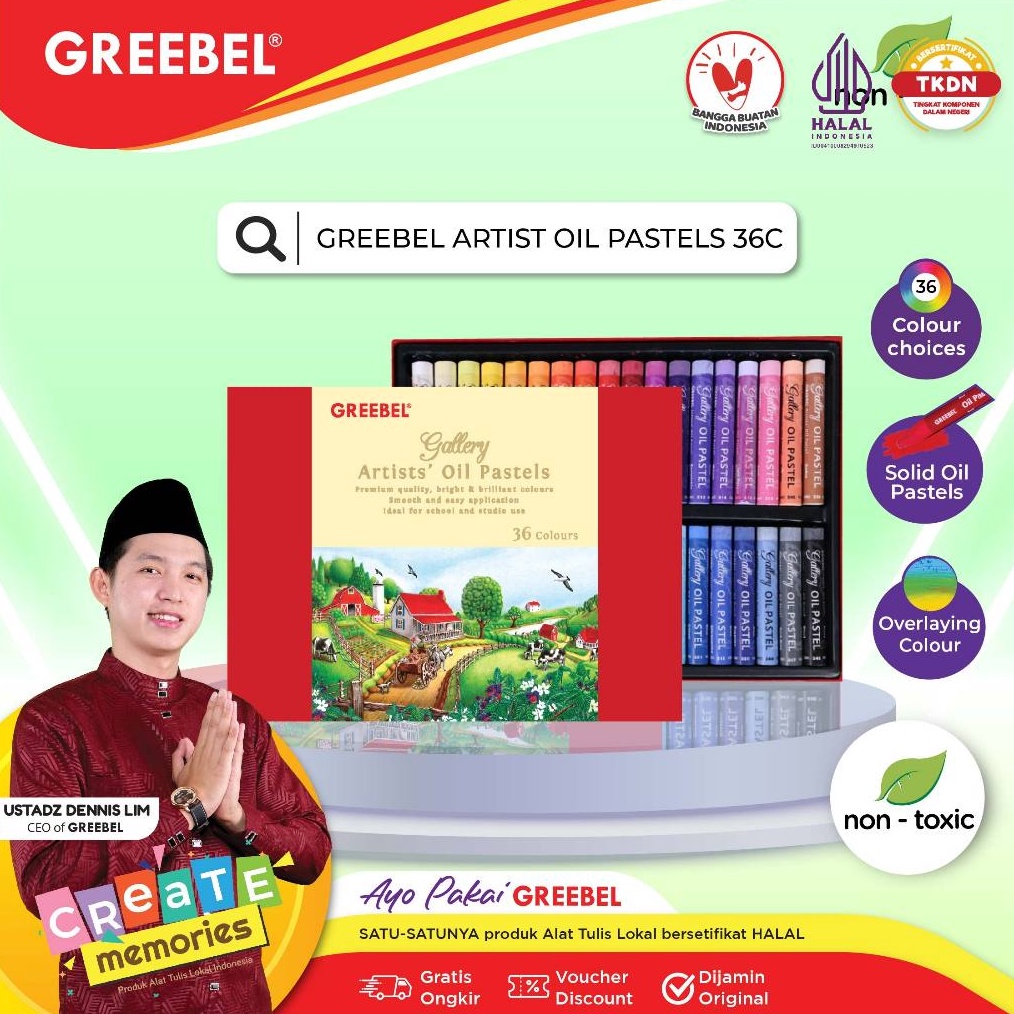 

KODE Y3I5 GREEBEL Crayon Krayon ARTIST OIL PASTEL 36 Warna tdk berdebu cerah utk Anak Sekolahprofessional tdk beracun