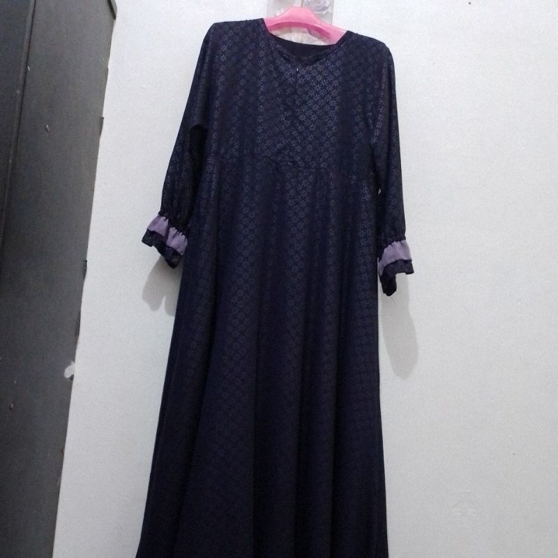 gamis embos wolpic ungu tua