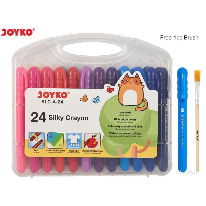 

KESEMPATAN TERBATAS Silky Crayon 24 warna Joyko Krayon Halus