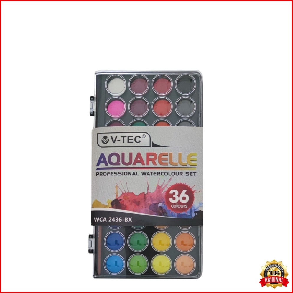 

KODE E2B2 VTec Watercolor 36 Color WCA2436 VTec Watercolor Cake WCA2436 Cat Air VTec 12 Warna WCA2436