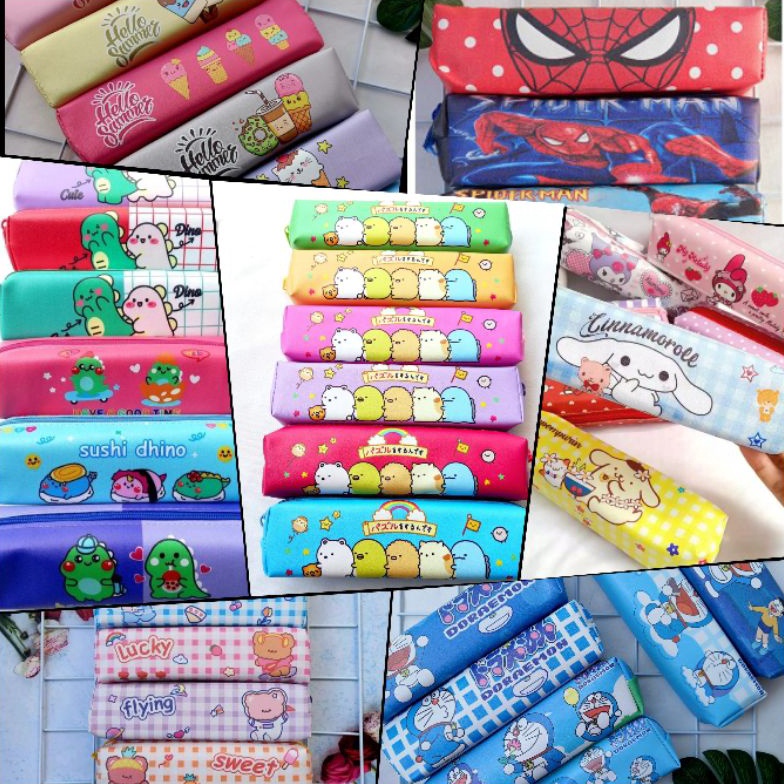 

KODE B2E5 12 pcs Tepak pensil motif karacter perlengkapan sekolah alat tulis bisa buat souvenir ulang tahun tepak lontong