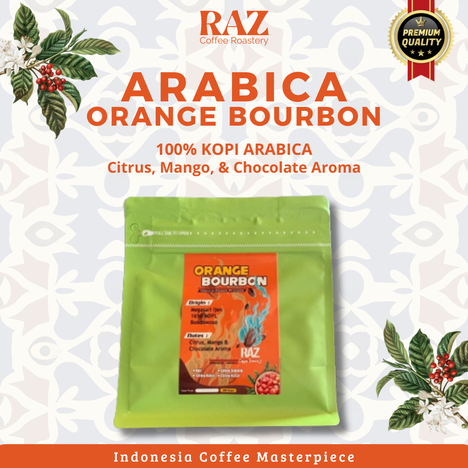 

Arabica Orange Bourbon Natural - Kopi Arabica - 200 gr - RAZ Coffee