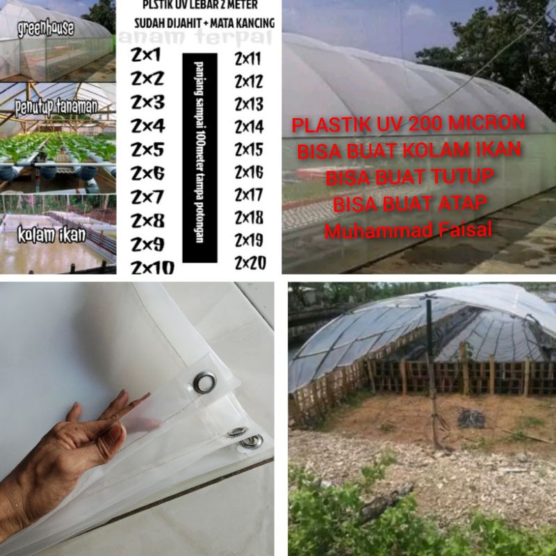 PLASTIK UV 200 MICRON LEBAR 2 MITER BISA BUAT KOLAM IKAN TUTUP ATAP