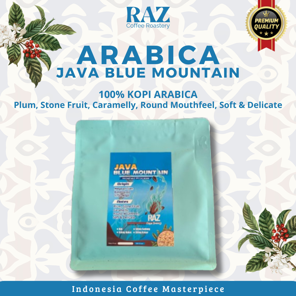 

Arabica Java Blue Mountain Washed - Kopi Arabica - 200 gr - RAZ Coffee