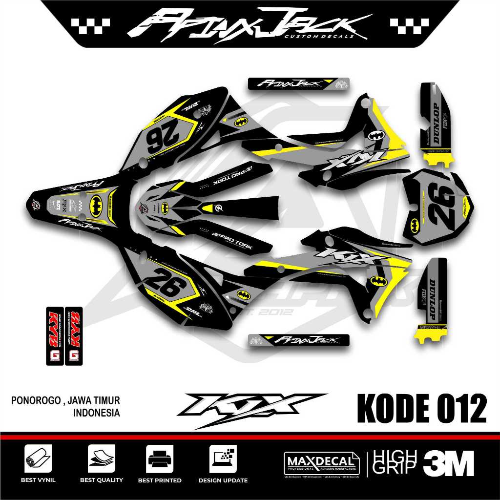 DECAL KLX GORDONS KODE 012 / STIKER KLX GORDONS