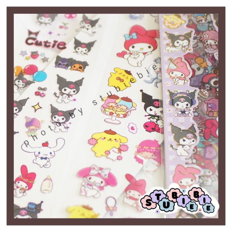 

20 lembar Stiker Sanrio Alat Tulis sticker kuromi my melody Sticker Tempelan Kuromi Peralatan Jurnal
