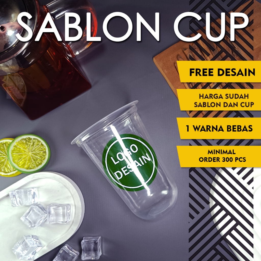 Sablon Cup  12 oz 14 oz 16 oz Oval U tebal 7 gram HOKKAKU