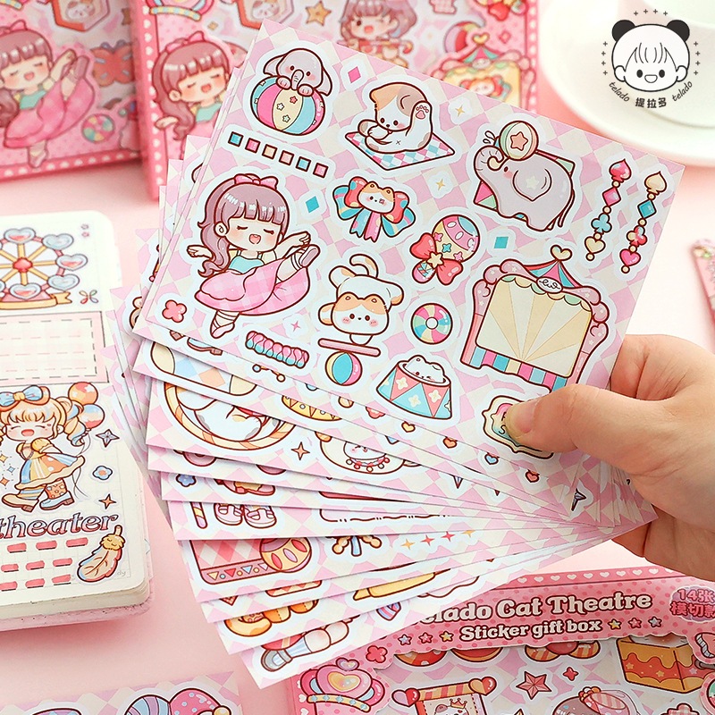 

Stiker Box Fairytale Paradise Dodogirl Cat Theater Gift Box Stiker DIY Diary Book Import