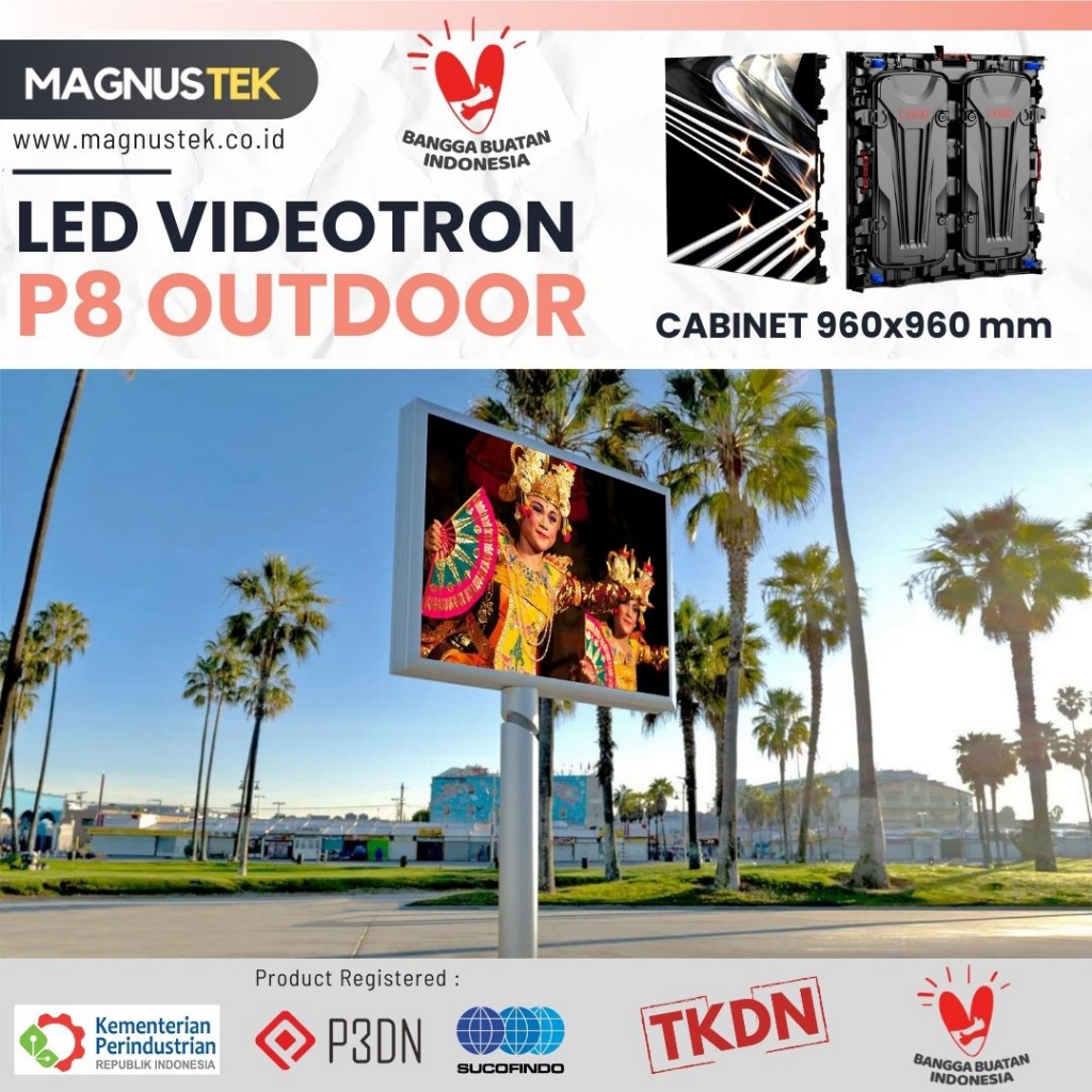 MAGNUS MAGNUSTEK LED VIDEOTRON P8 OUTDOOR (96X96 CM) ADVERTISING DISPLAY