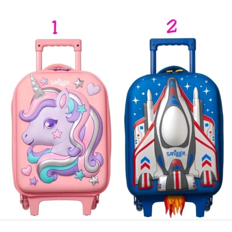 99% PL SMIGGLE Junior Trolley Bag Unicorn Pink