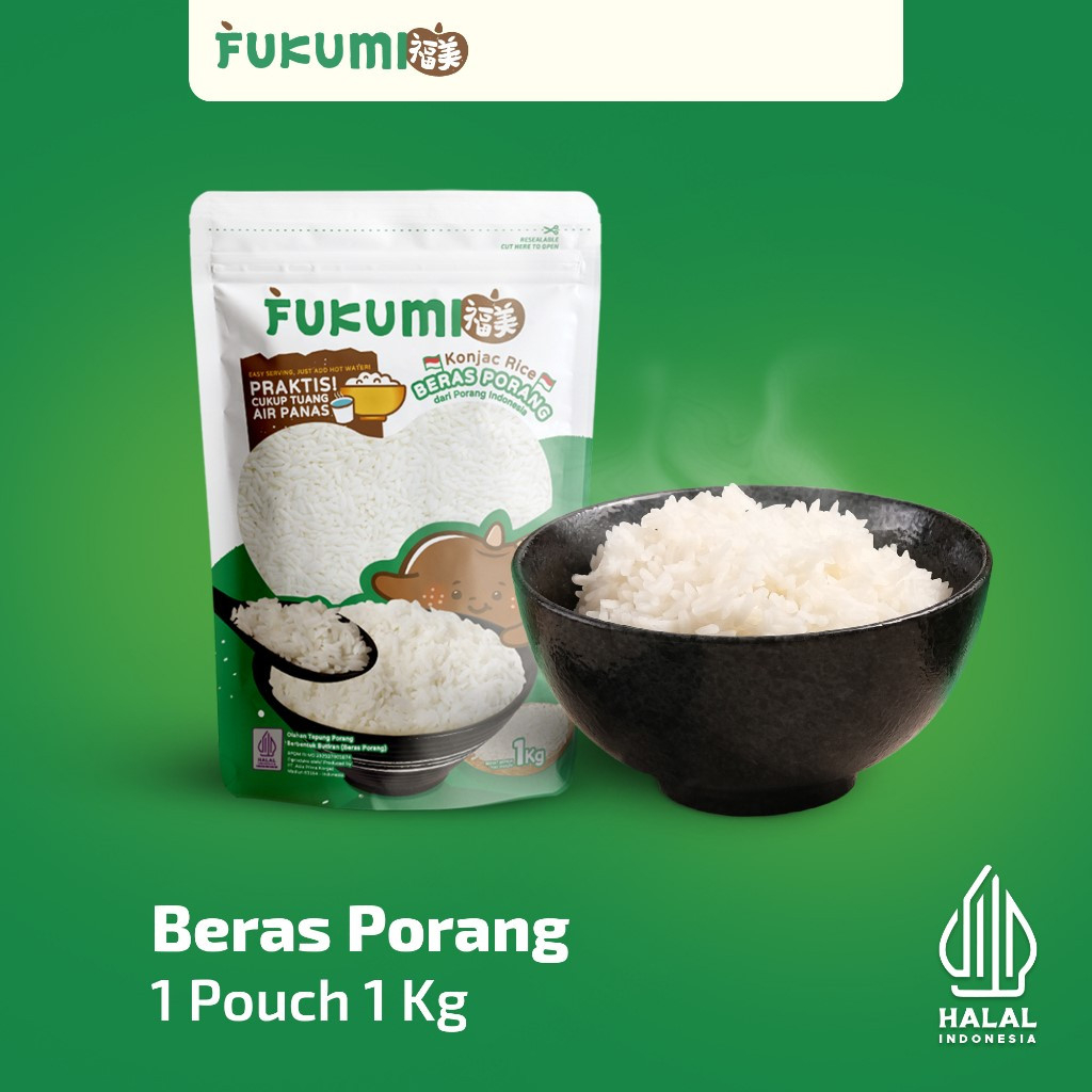 

FUKUMI Beras Porang Pouch 1 Kg - Shirataki Rice / Konjac Rice