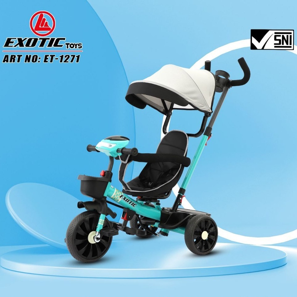 SEPEDA ANAK RODA 3 EXOTIC ET 1271//BECAK ANAK//TRICYCLE ANAK 2 ARAH HADAP DEPAN DAN BELAKANG
