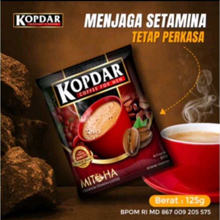 

[ BPOM ] KOPI KOPDAR INSTANT MENJAGA STAMINA ASLI ORIGINAL ISI 5 SACHET