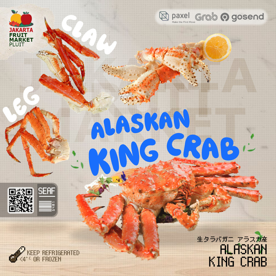 ALASKAN KING CRAB utuh / potong bagian capit claw kaki seafood kepiting alaska