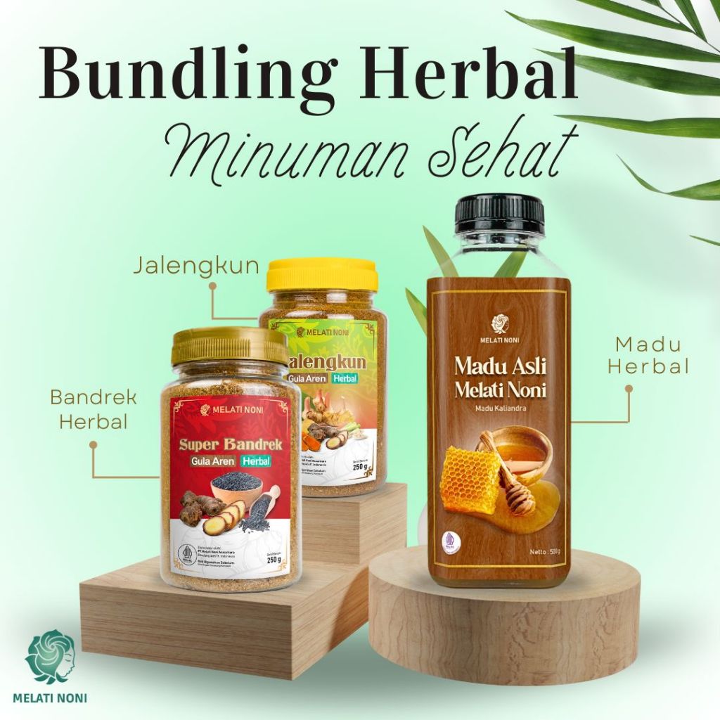 

Melati Noni Bundling Detox Super Bandrek Jalengkun Herbal Jahe Merah Kunyit Lengkuas Madu Asli