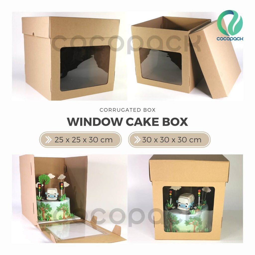

Kotak Wadah Kue Ukuran Besar - Corrugated Window Cake Box Tumpengan Kotak Kue Gift Tinggi 30cm