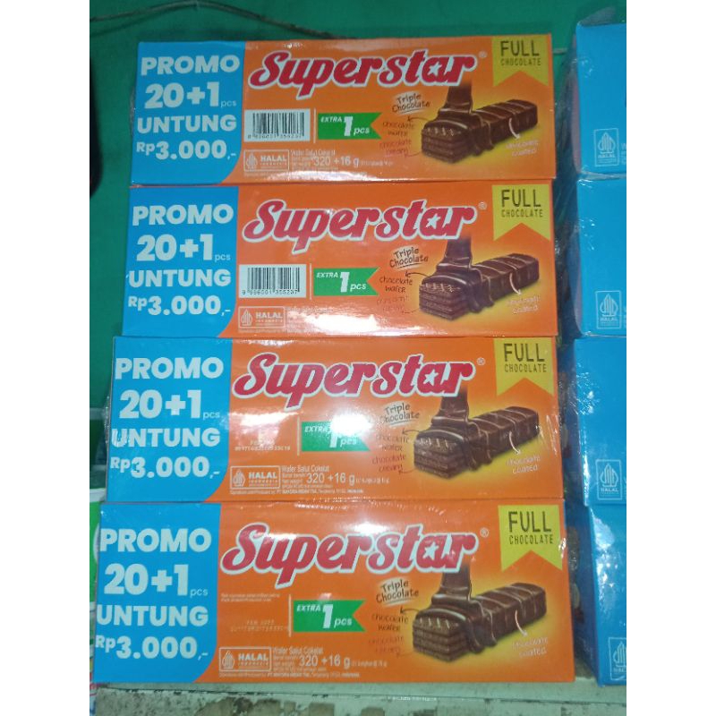 

SUPER STAR,WAFER ROMA 1 PAK isi 20 Gratis 1 pcs.