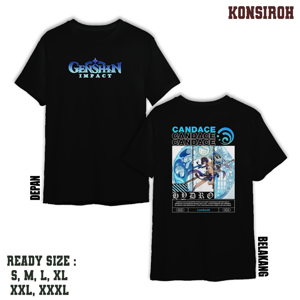 KAOS DEWASA - GENSHIN IMMPACT CANDACE - KAOS CANDACE HYDRO - KAOS PREMIUM DEWASA - BAJU UNTUK PRIA D