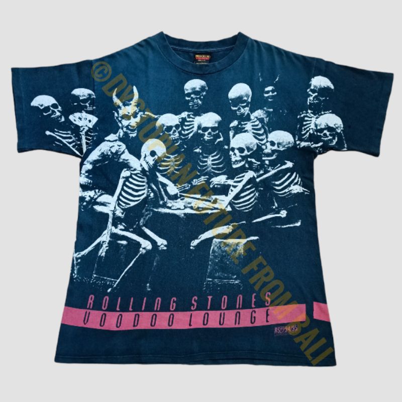 Vintage 1994 T-shirt Rolling Stones Voodoo Lounge World Tour 94/95 Skeletons All Over Print (AOP) Fu