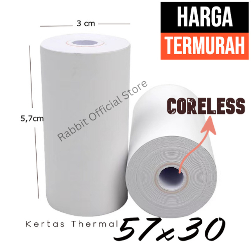 

STRUK THERMAL 57X30 58X30 PAPER ROLL MINI PRINTER BLUETOOTH 58MM 1roll