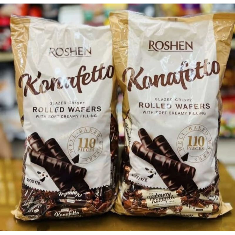 

S3 - Konafetto Coklat Wafer Roll Premium Roshen Ori Saudi