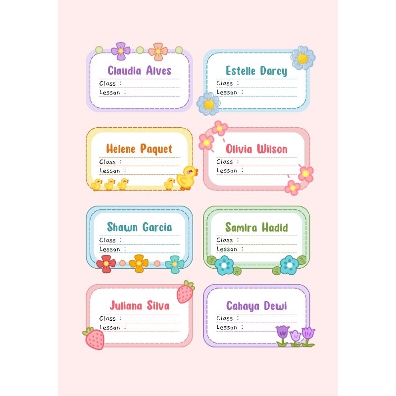 

stiker/label nama buku