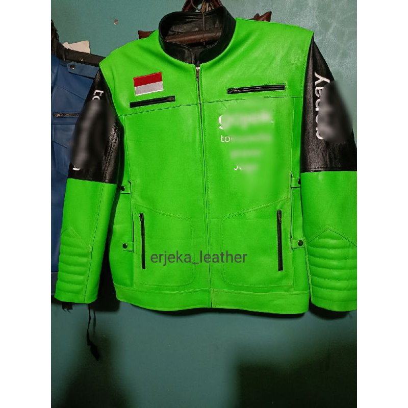 Jaket kulit motor gojek original asli domba