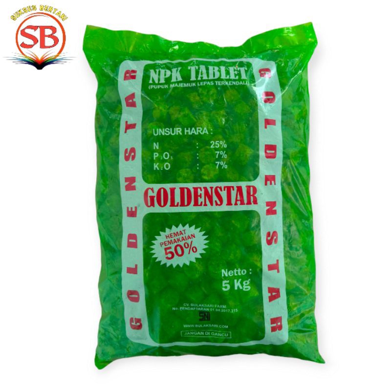 PUPUK NPK TABLET GOLDENSTAR - 5 KG ( HIJAU )
