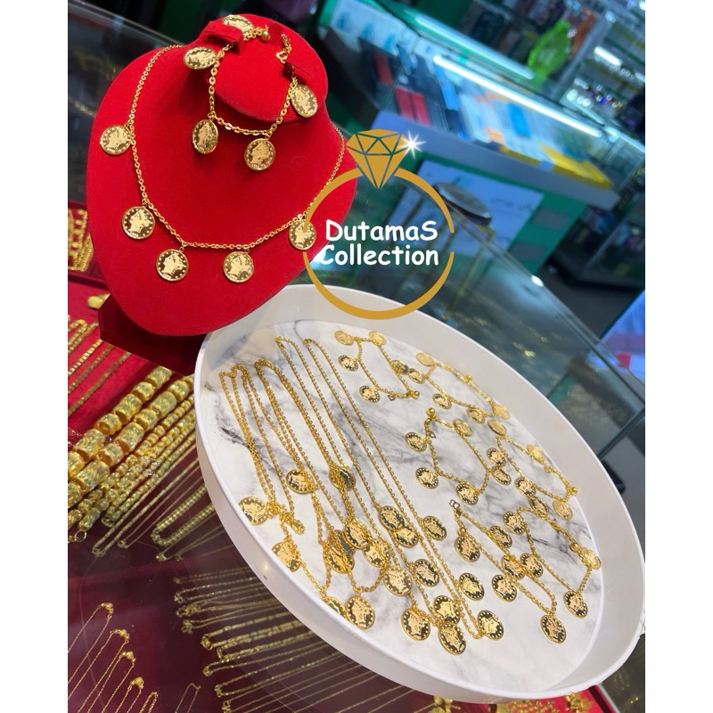 Kalung Koin Dewasa Berat 3,8gram - 4gram an Emas Asli Kadar 375% / 8k