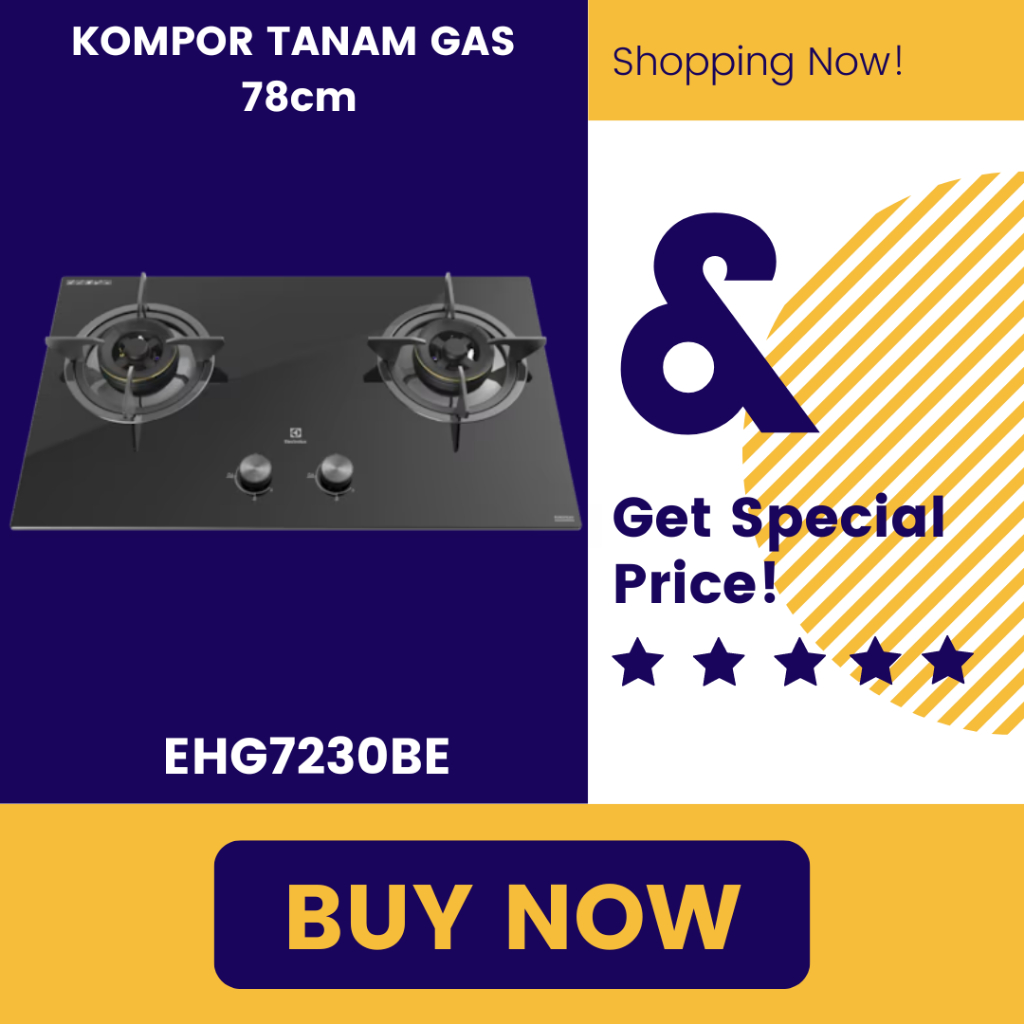 ELECTROLUX EHG7230BE KOMPOR TANAM 2 TUNGKU