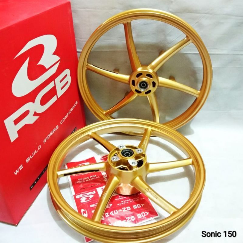 Velg RCB Pelek RCB Sonic 150 SP522 Palang 6 Gold Original RCB Free Stiker RCB