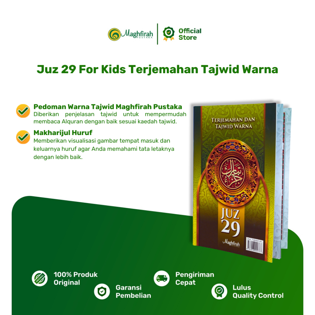 Maghfirah Pustaka Juz 29 Reguler Mushaf Hafalan Lengkap Terjemahan Tajwid 8 Warna Asbabun Nuzul