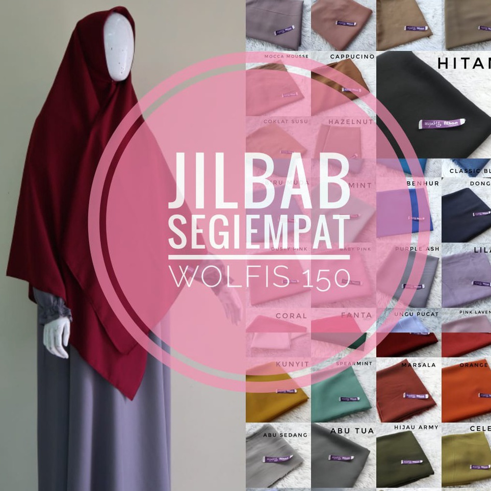 KODE N7Q3 Segiempat Wolfis 15 x 15 Jilbab Wolpeach Segi empat Jumbo
