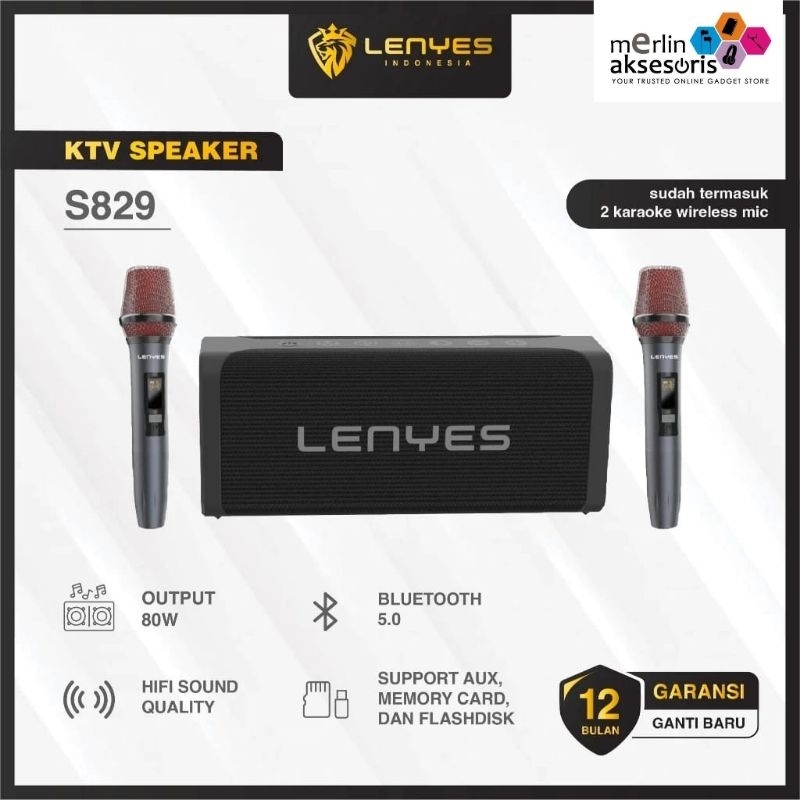 Lenyes speaker bluetooth S829 +MIC karaoke