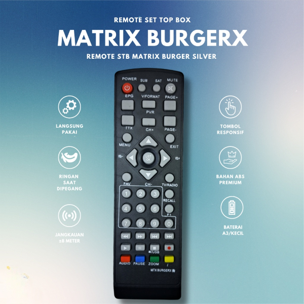 Remot STB Remote STB Matrix Burger / Matrix Apple Kuning / Matrix Garuda Biru Remote Set Top Box