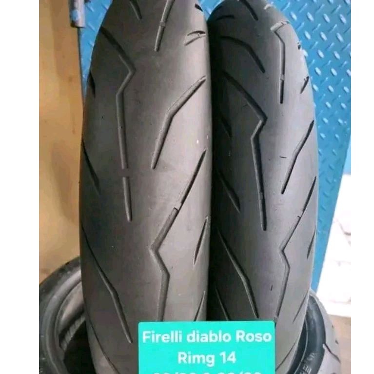 Ban metik second ukiran 80/90-14 46S PIRELLI DIABLO ROSSO Ban ring 14 seken ukiran semi road race