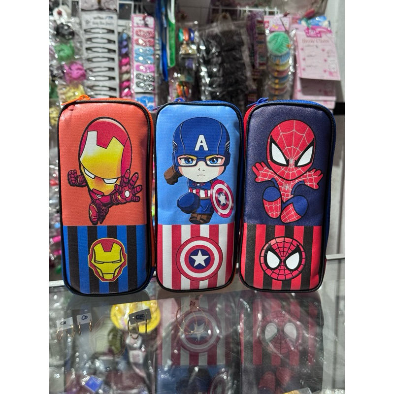 

KOTAK PENSIL Motif Karakter Superhero IronMan SpiderMan Captain America Pencil Case Tempat Pensil