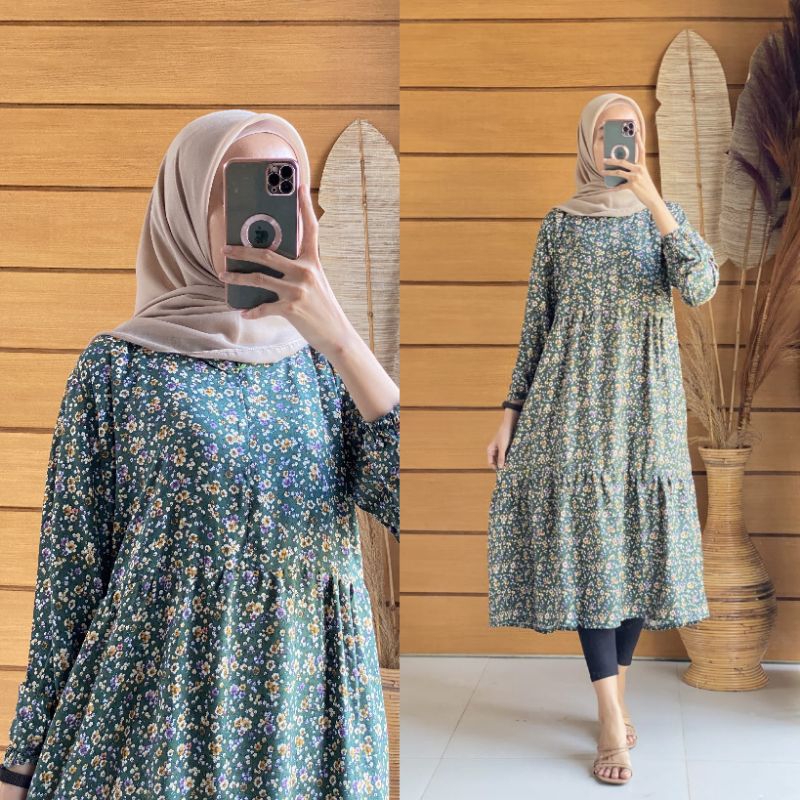 Midi Dress Rayon Jumbo Motif – Lania, Kimora, Catalina, Pinkan, Laluna, Lania2 Series | Gamis Midi K